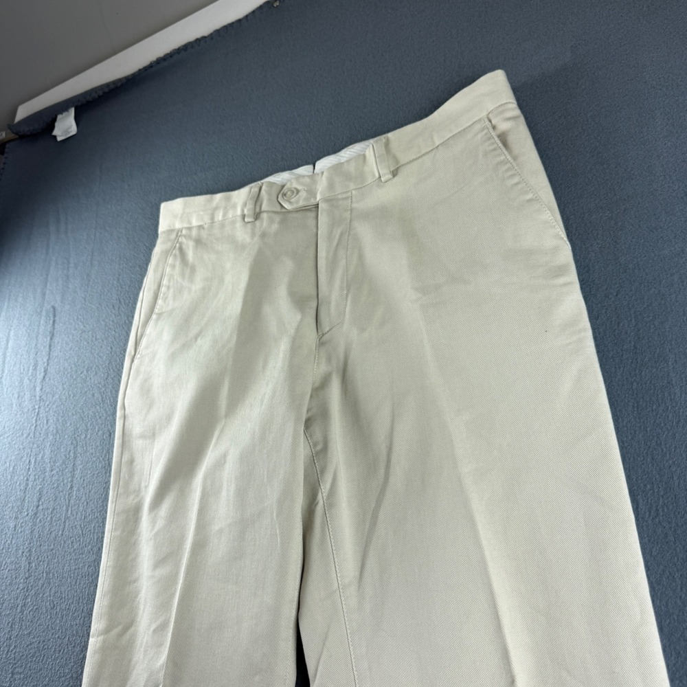 Suitsupply Pants Men's 33x30 Beige Slim Fit Straight Leg Pleated Trouser Dress